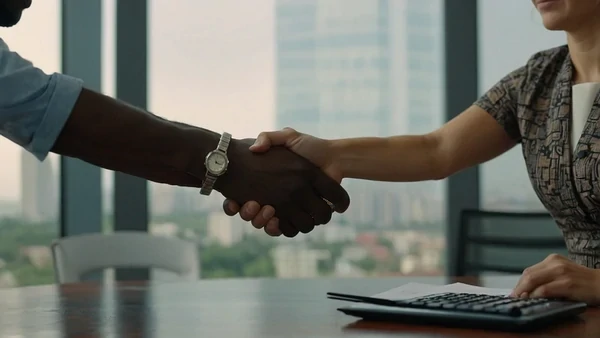 Poignée de main concluant un accord commercial